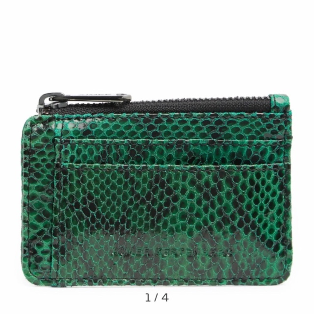 Emerald Snake Leather Alia Skinny ID Case Wallet | AIMEE KESTENBERG